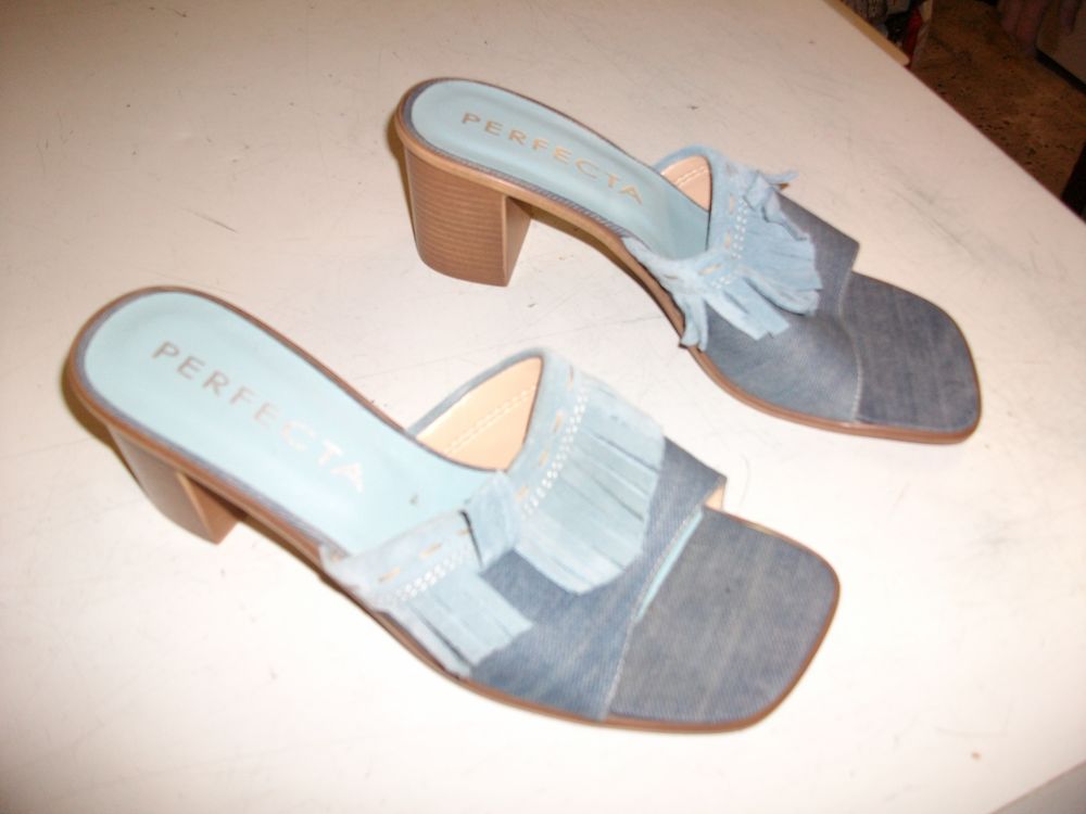 Paire de Mules Bleu genre sabots � franges pt 38-neuves-5 � 5 Bouxwiller (67)