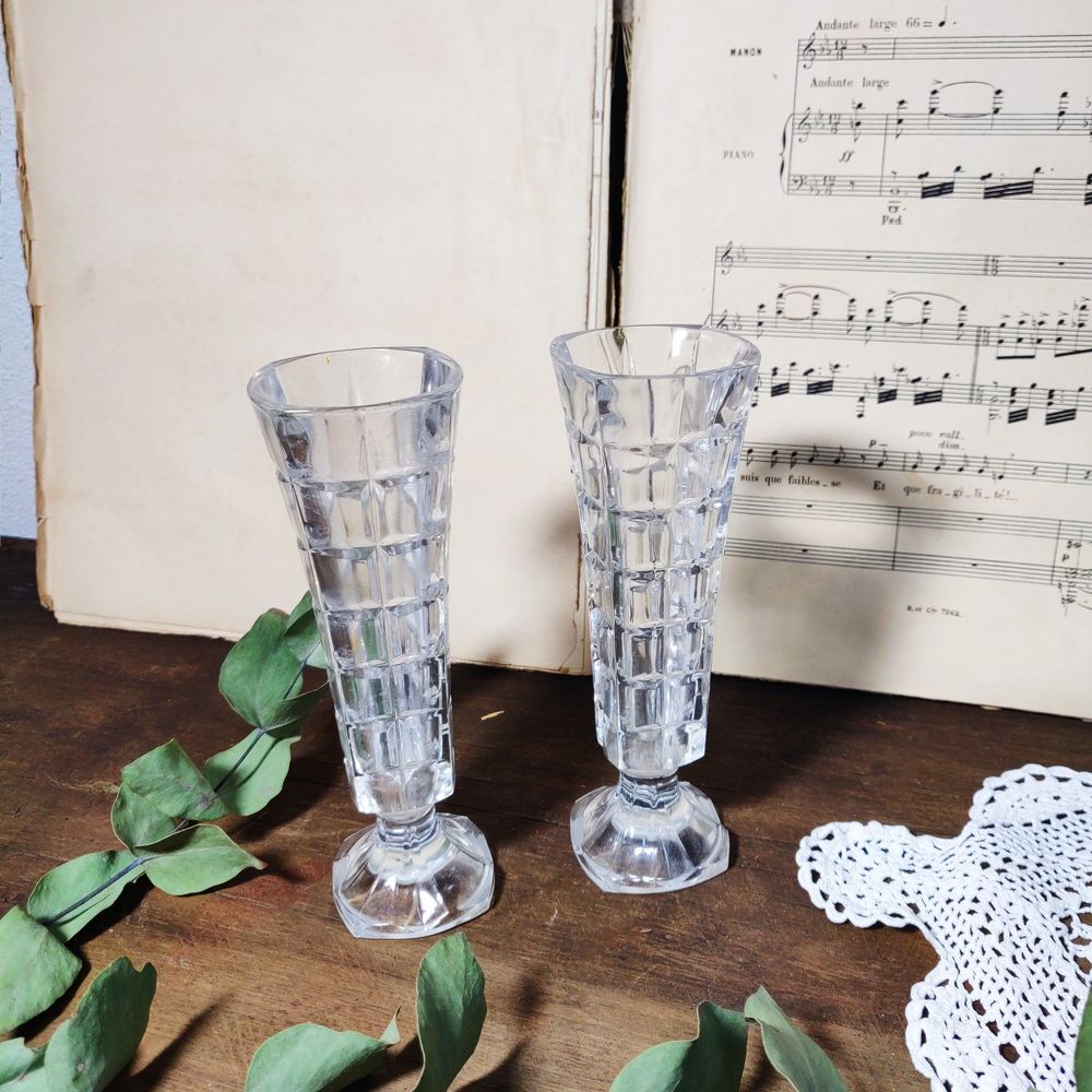 Paire de vase en cristal vintage 32 Bordeaux (33)