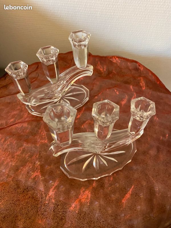 paires de bougeoires en verre 30 Saint-Germain-en-Laye (78)