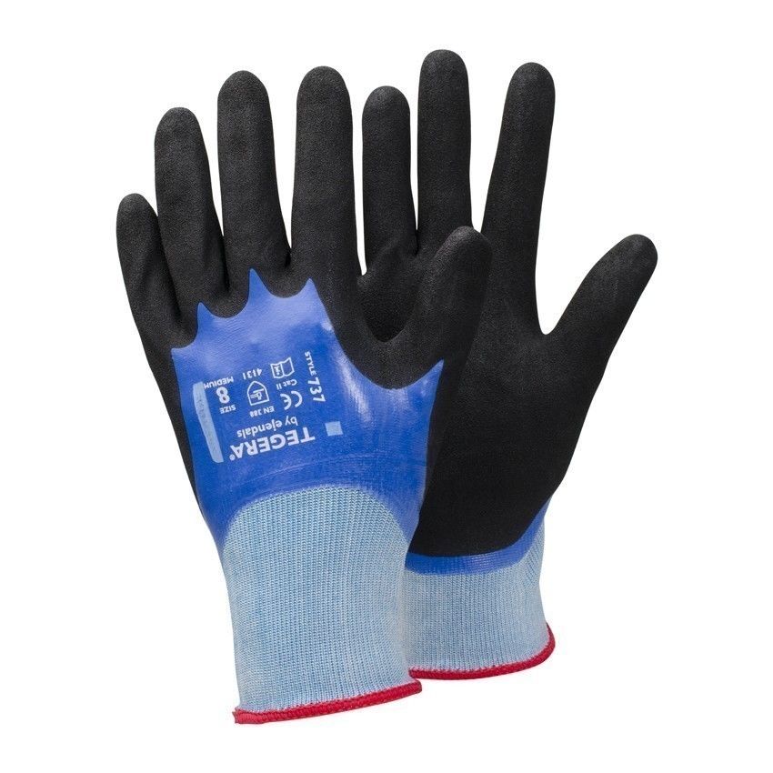 Par lot de 5 paires taille 10 Tegera By Ejendals 737 Gants en nitrile enti�rement enduits � double trempage r�sistants � l'huile 20 Lens (62)