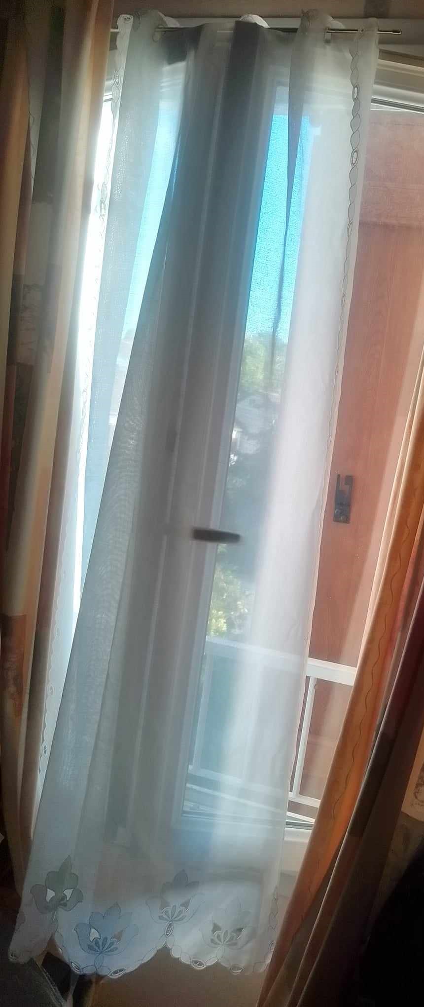 2 Paires de Vitrages  Blanc  avec Imprim� Floral 159x85,5 cm 29 La Fert�-Alais (91)