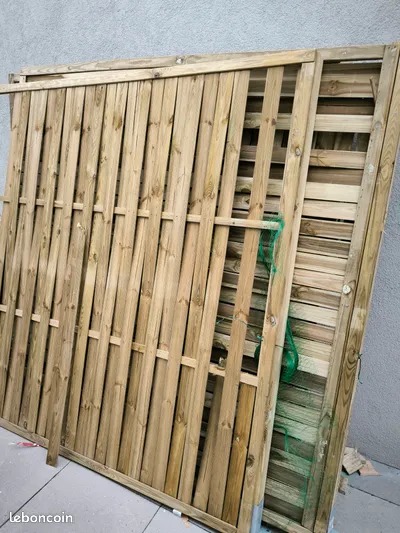 Palissade en bois ext�rieur � lamelles 1 Anzin (59)