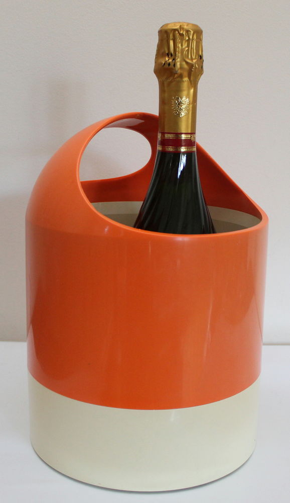 Panier corbeille orange et blanc �poque Knoll 50 Paris 14 (75)