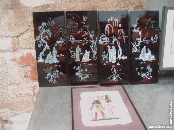 4 panneaux chinois en laque noir faire prix 80 Saran (45)