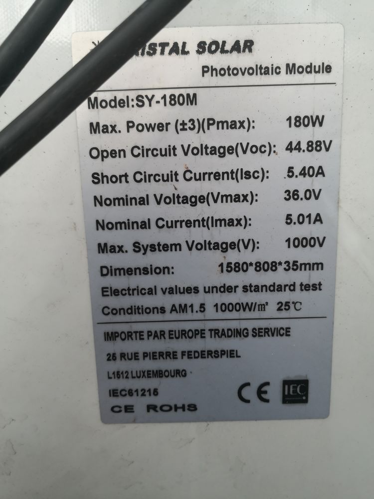Panneaux solaires 180w 30 Chassiers (07)