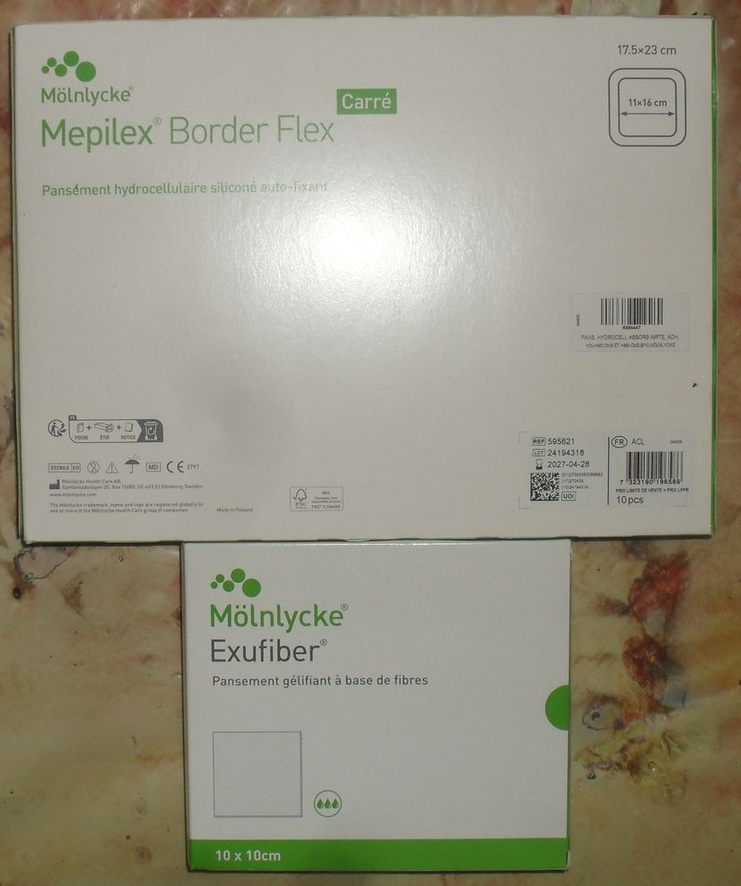 Lot de pansements MepilexBorder Flex et Exufiber 30 Montreuil (93)
