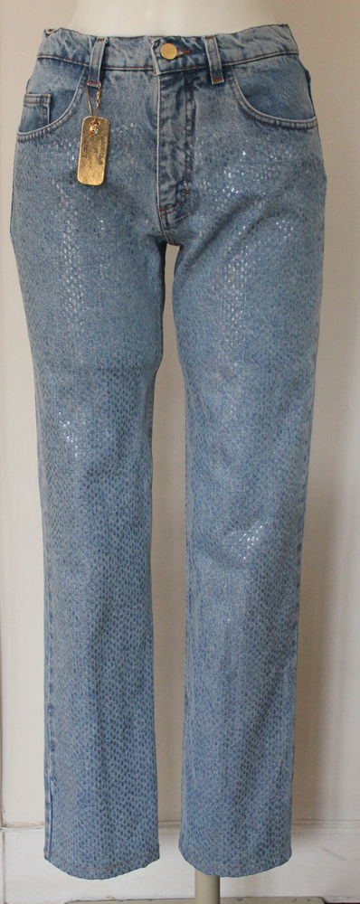 Pantalon bleu paillet� ROBERTO CAVALLI T.36 Fr diamante 220 Issy-les-Moulineaux (92)