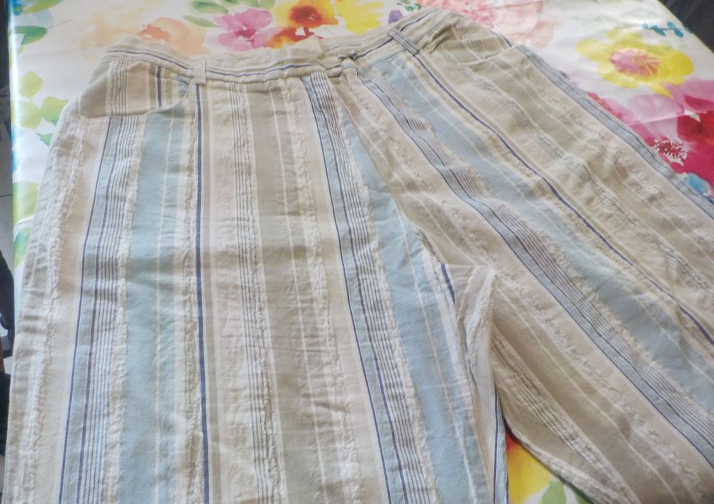 PANTALON FEMME T48 Coton ray� 8 Bubry (56)