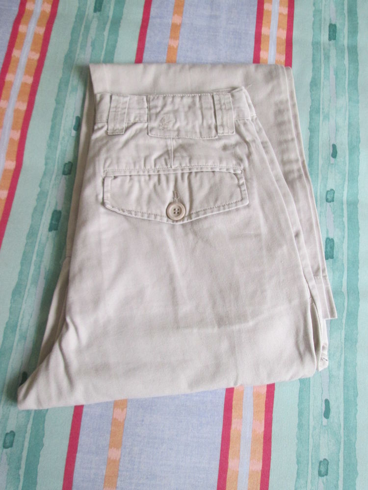 Pantalon multipoches toile �paisse beige homme taille 38 13 Chauriat (63)