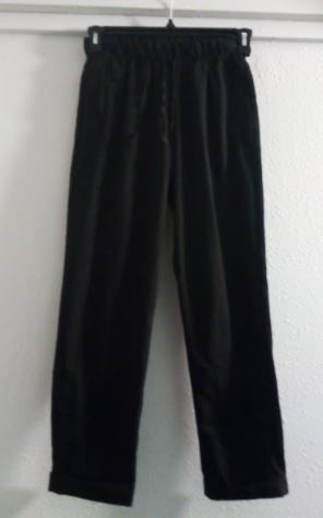 Pantalon uni noir � revers 5 Mondeville (14)