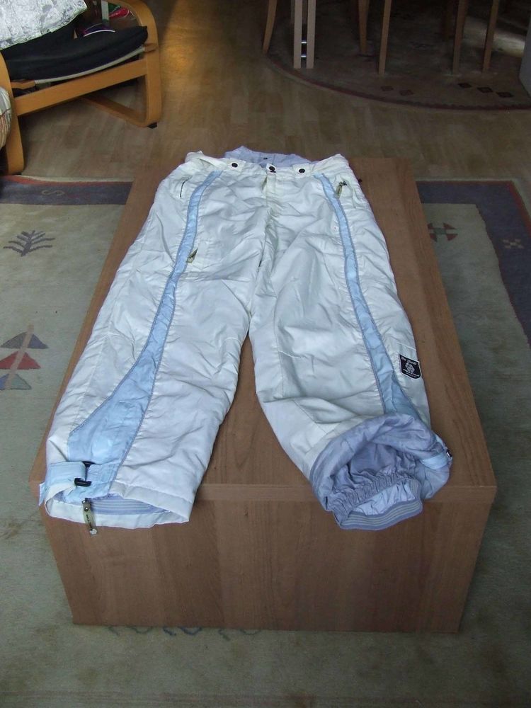 Pantalon de ski, H F, Taille 3 (40 42 ou L) Écru et bleu, TB 8 Bagnolet (93)