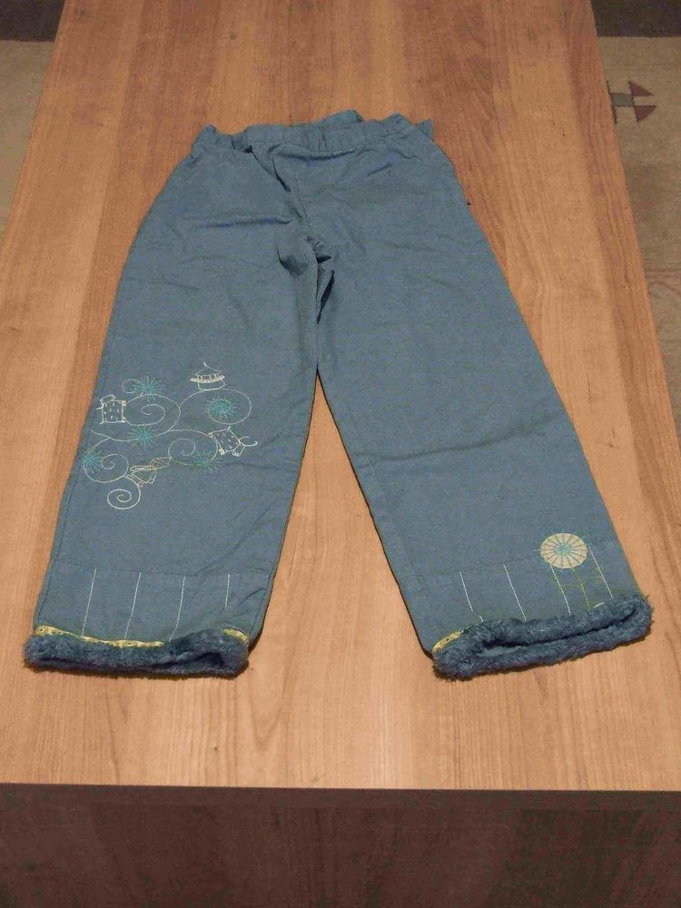 Pantalon toile épais fantaisie, DPAM, Bleu-vert, 8 ans  8 Bagnolet (93)
