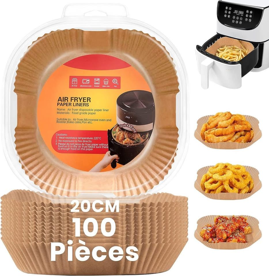 Papier Sulfuris� carr� pour Friteuse � Air,100 Pi�ces, (20cm 14 Avion (62)