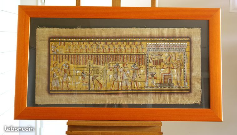 Papyrus sc�ne de la pes�e de l'�me encadr� 80 Opoul-P�rillos (66)
