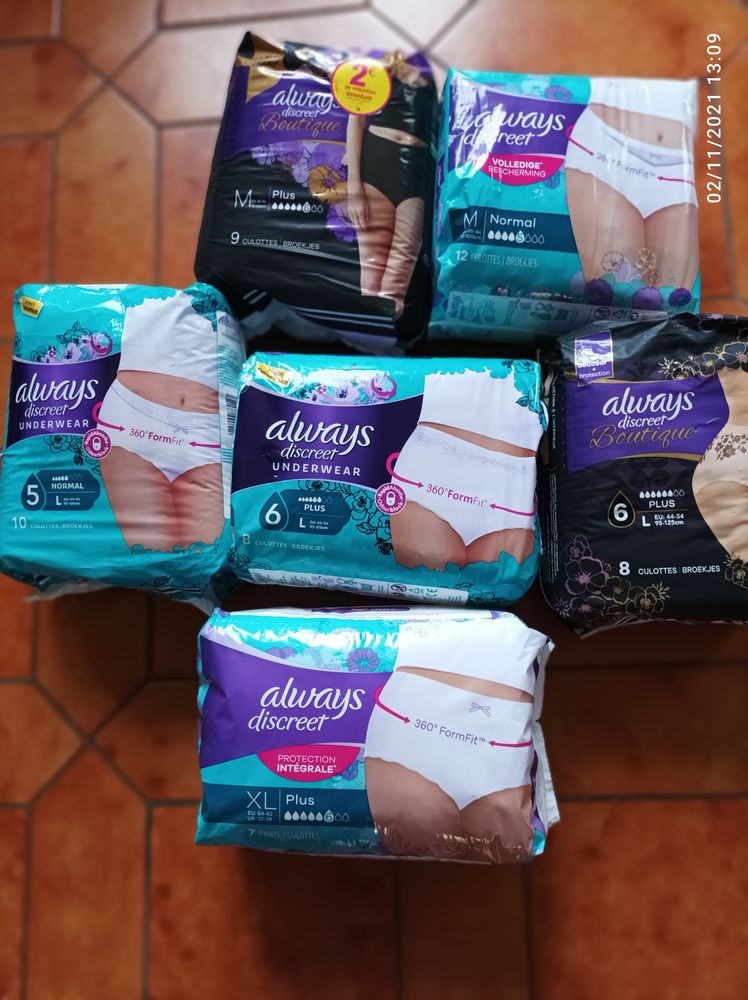 Paquets neufs Culottes incontinence ALWAYS tailles M Let XL 4 Guipavas (29)