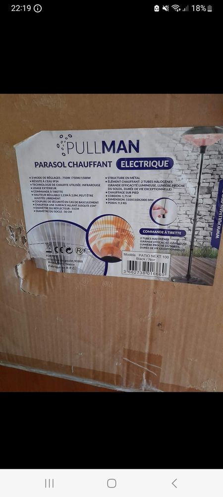 Parasol chauffant Electric neuf pullman 150 Le Blanc (36)