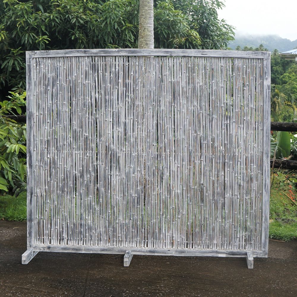 PARAVENT CADRE ACAJOU ET BAMBOU 150 Saint-Claude (97)