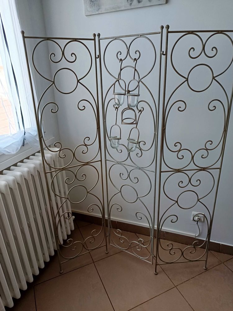 paravent fer forg� 3 panneaux et 4 supports verre et fer forg� 75 Jonage (69)