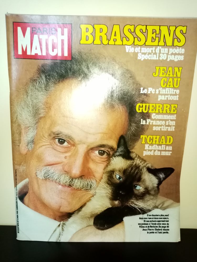 Paris Match N� 1694 du 13/11/1981 - Georges Brassens vie et 10 Angers (49)