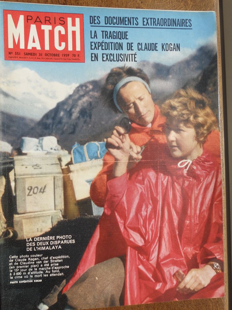 PARIS MATCH.LA TRAGIQUE EXP�DITION DE CLAUDE KOGAN 1959 4 Tours (37)