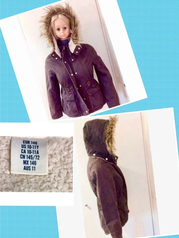 Parka imperm�able,avec capuche,int�rieur fourrure pour fille 22 Livarot (14)
