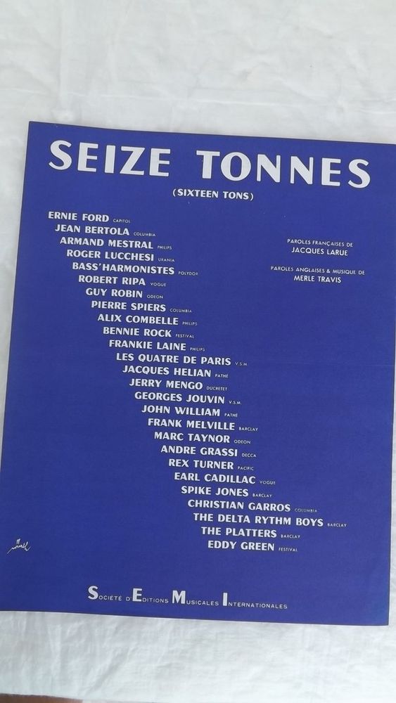 Partition bilingue Sixteen Tons 4 Tarbes (65)