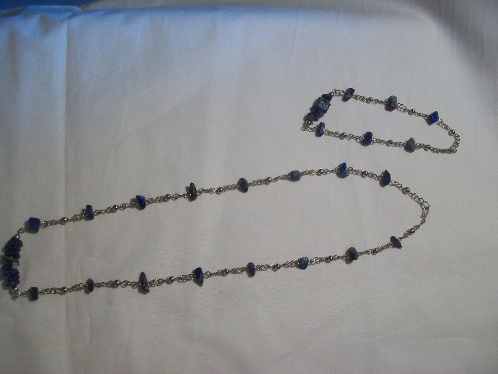 Parure argent lapis lazuli bleu collier et bracelet 30 Thizy (69)