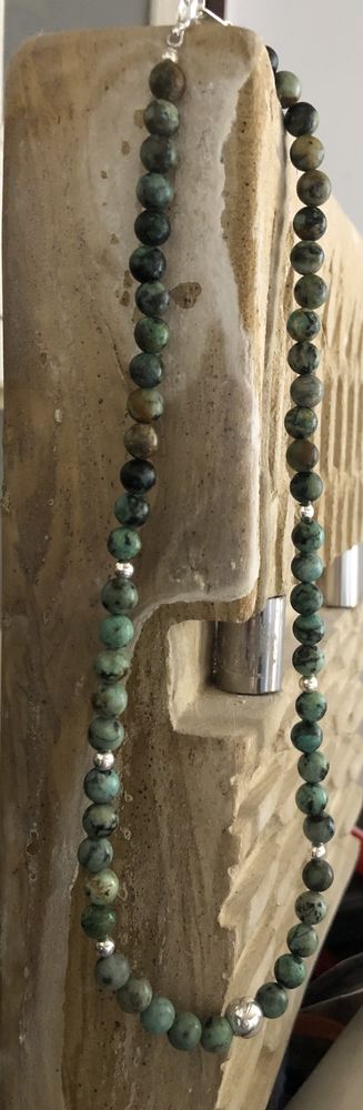 Parure bijoux turquoise africaine argent 925 en 6mm 35 Neuville-de-Poitou (86)