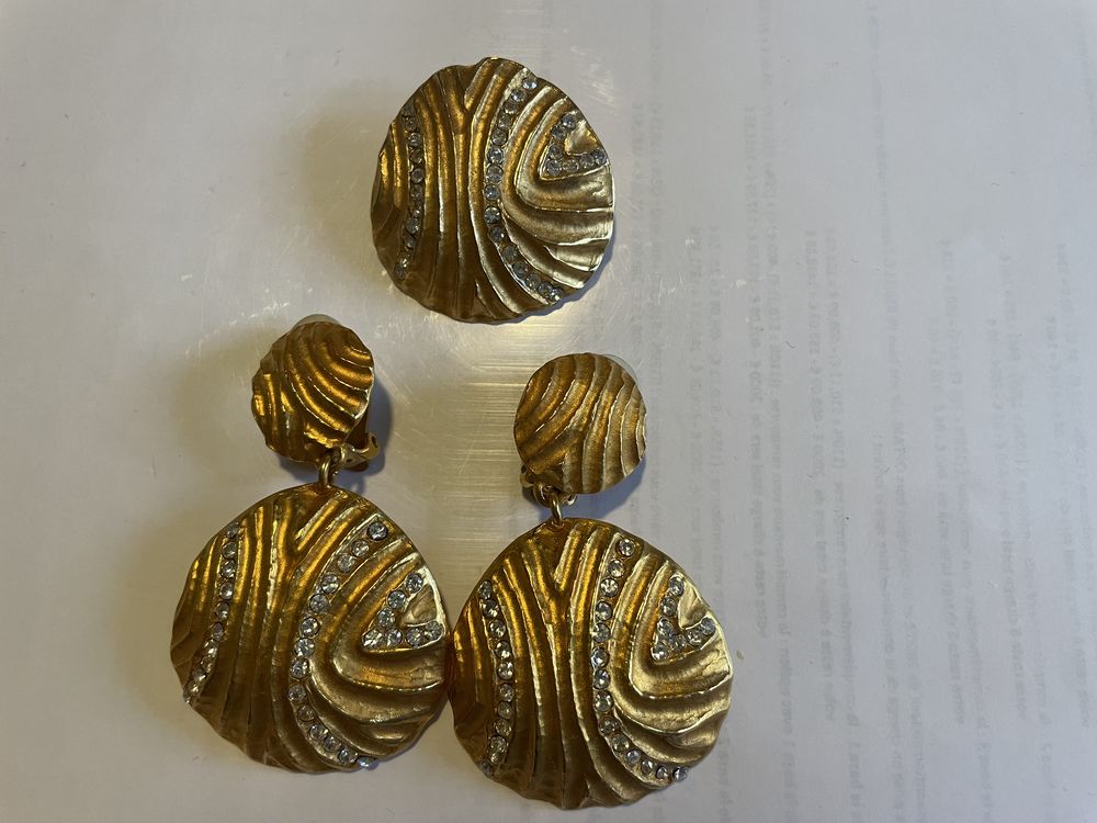 Parure Broche BO clip pendant Coquillage Strass LANVIN 245 Vigneux-sur-Seine (91)