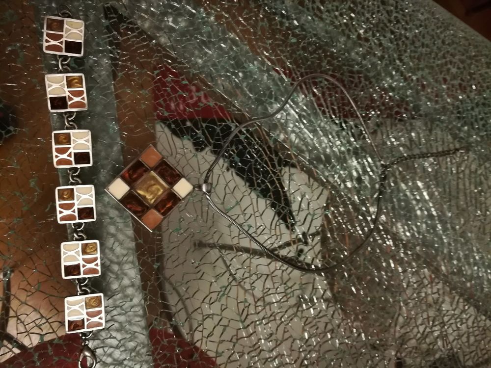 Parure collier+bracelet �maux/acier 12 Marseille 1 (13)