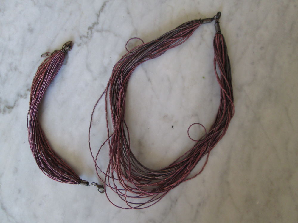 Parure collier et bracelet fils violet 6 Herblay (95)
