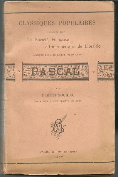 PASCAL par Maurice SOURIAU 1897 12 Montauban (82)
