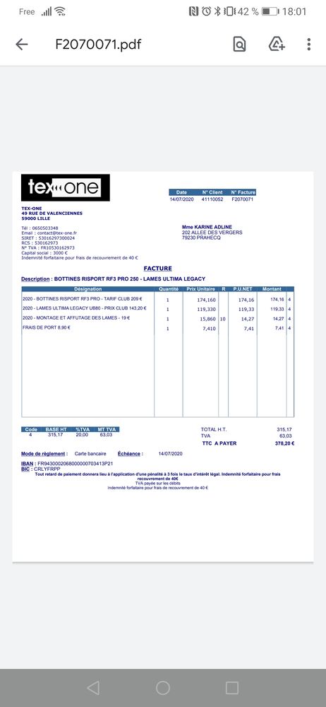 Patins de patinage artistique Risport RF3 220 Aiffres (79)