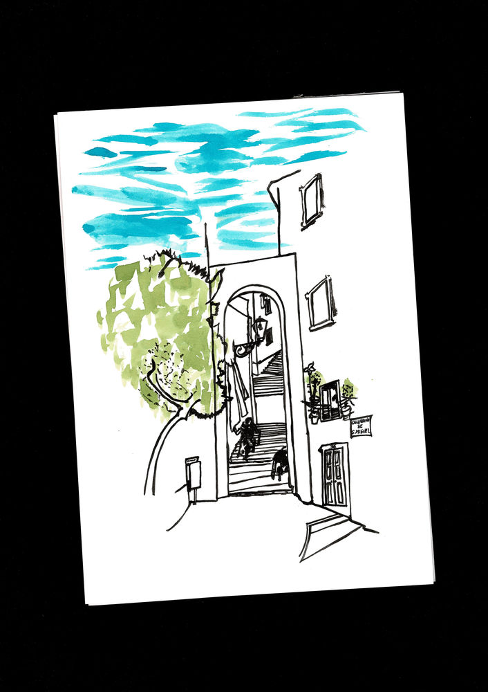 P�tio de Alfama: A4 Peinture Contemporain D�corative 7 Portugal