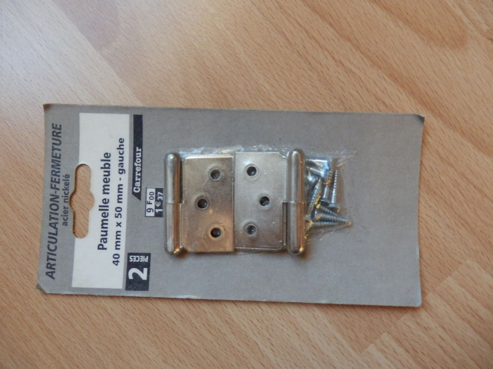 Paumelles (2) acier nickel� 40 x 50 mm -NEUF 2 �vry (91)