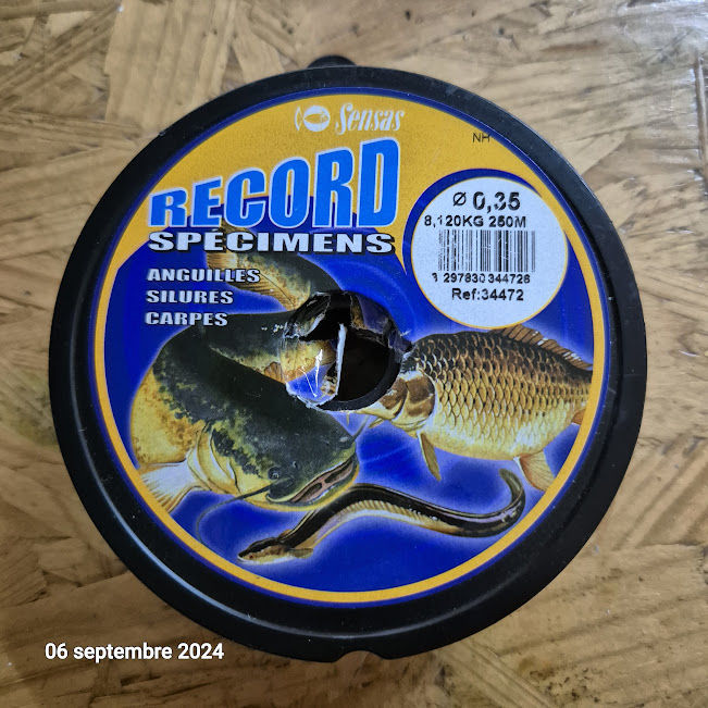 Fil de p�che nylon record specimens 0.35 /  250m , 8.12 kg. 6 Saumur (49)
