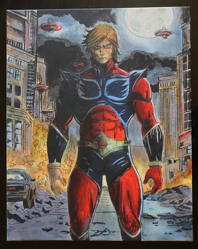 bl - peinture - actarus - goldorak - toile sur chassis - 40 40 Foug�res (35)