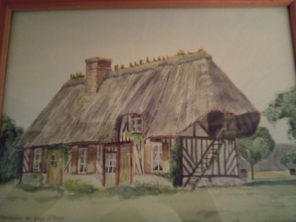 Peinture aquarelle chaumi�re du pays d'auge 15 Savigny-sur-Orge (91)
