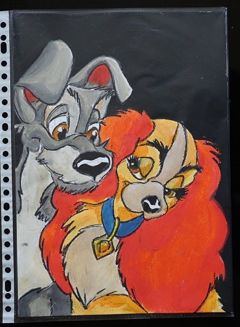 bl - peinture - la belle et le clochard - sur papier aquarel 4 Foug�res (35)