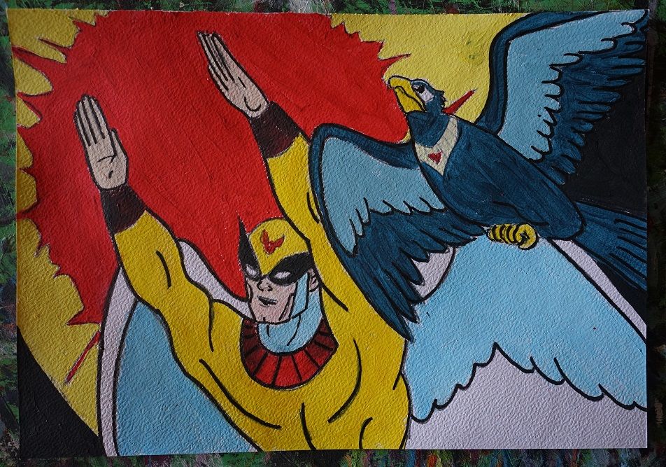 bl - peinture - birdman - sur papier aquarelle 300 g 4 Foug�res (35)