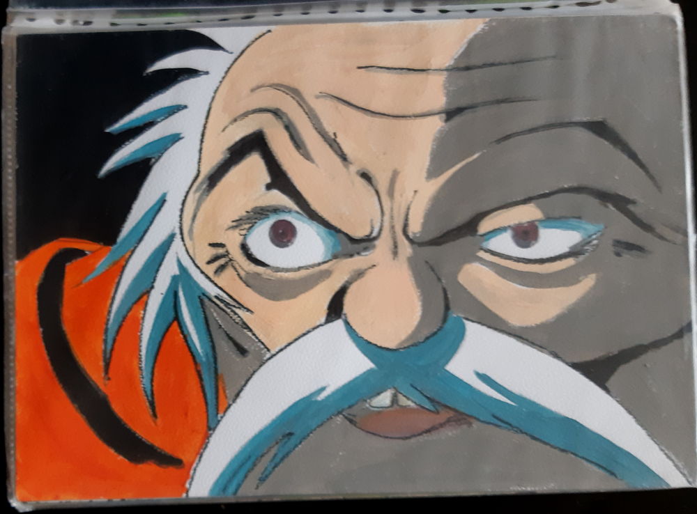 bl - peinture - black jack - sur papier aquarelle format A4 4 Foug�res (35)