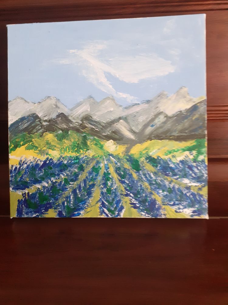 peinture   champ de lavande  28 La Romagne (49)