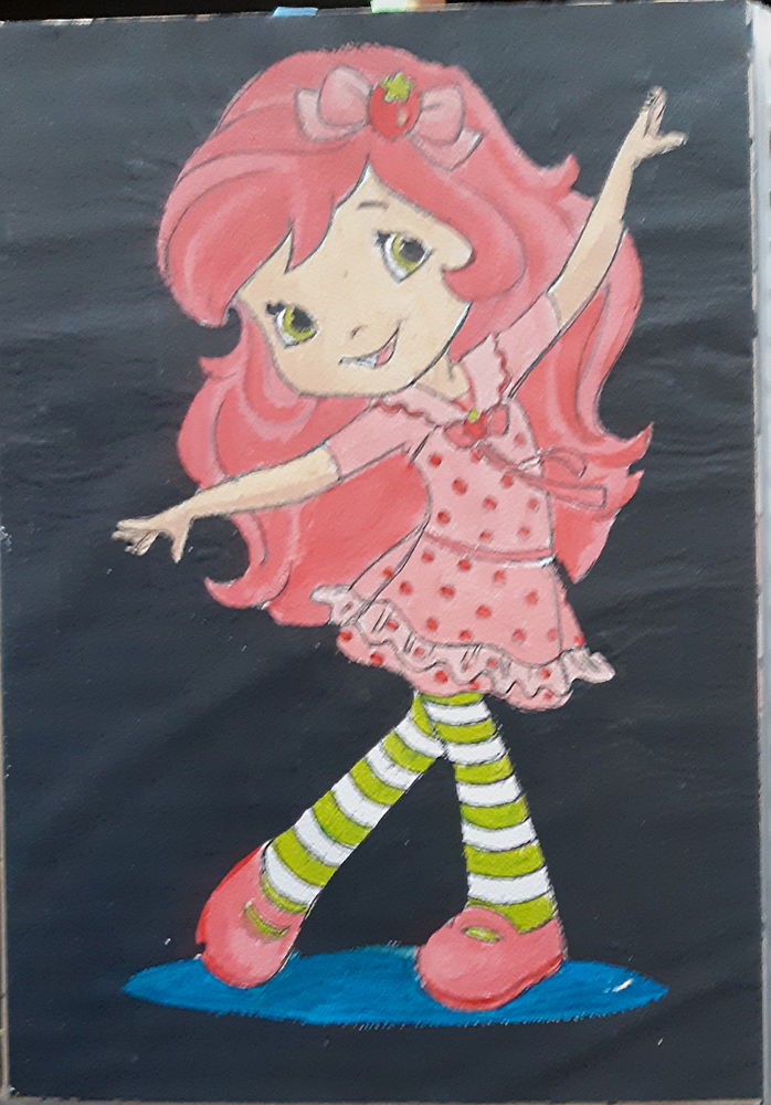 bl peinture - charlotte aux fraises - sur papier aquarelle - 4 Foug�res (35)