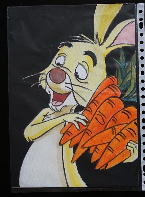 bl - peinture - coco lapin - sur papier aquarelle format A4 4 Foug�res (35)