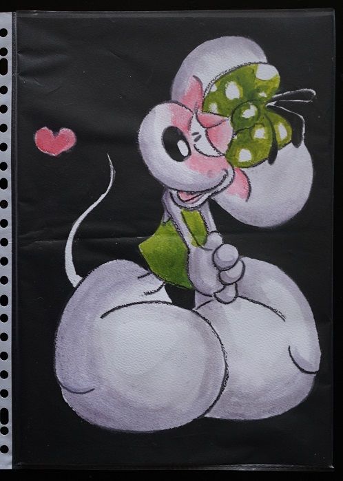 Bl - peinture - 24 - diddl - sur papier aquarelle format A4 4 Foug�res (35)