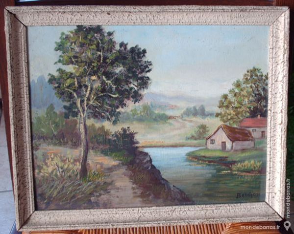 Peinture l'huile sur bois du xx� SIGNEE BERCHON 55 �cuisses (71)
