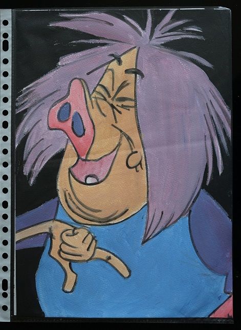 bl - peinture - madame mim - merlin l'enchanteur - sur papie 4 Foug�res (35)