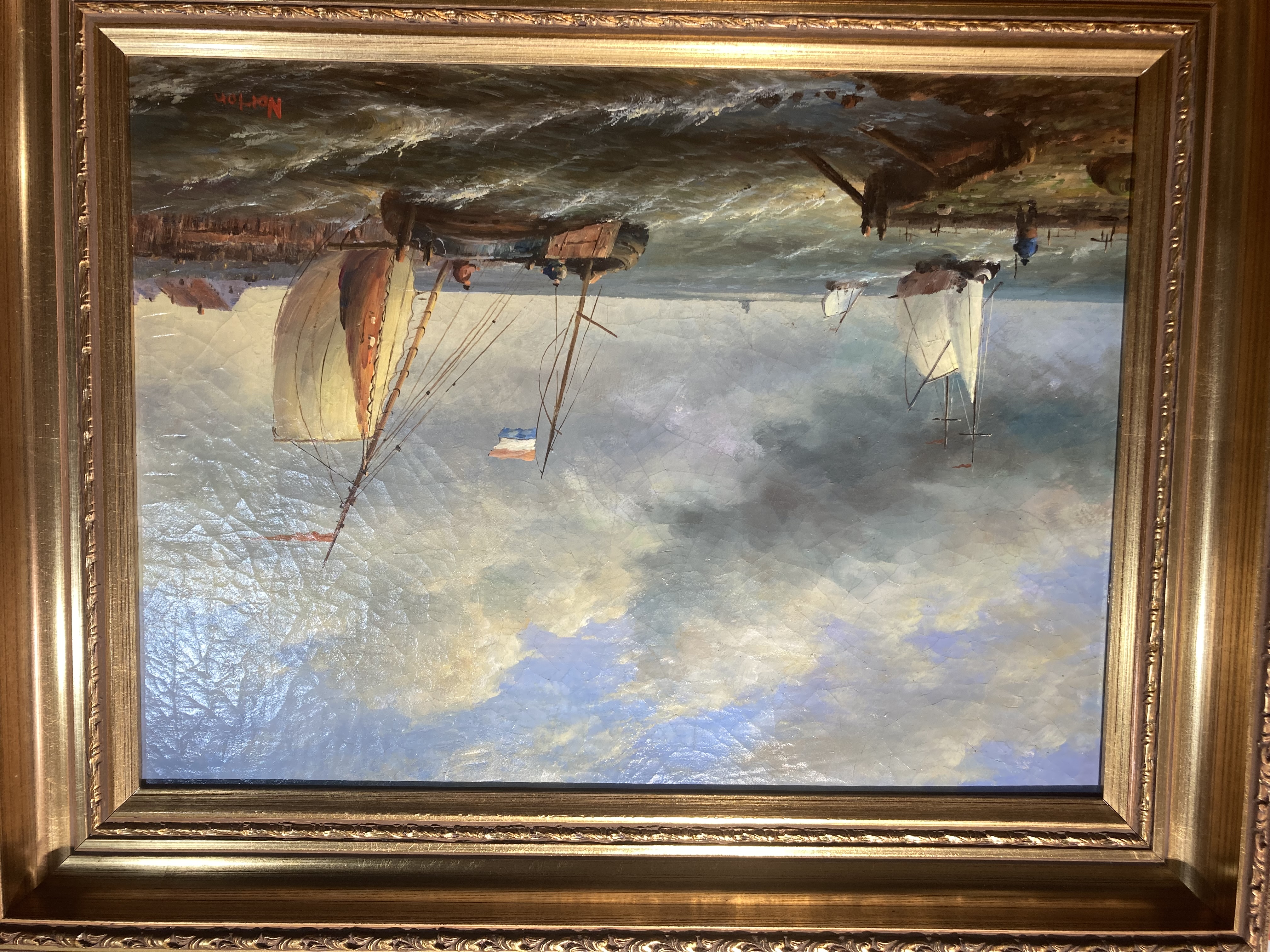 Peinture de Marine Ancienne Cadre Dor� 600 Saint-Fargeau-Ponthierry (77)