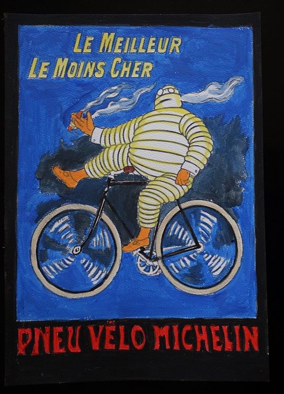 bl - peinture - publicite - pneu velo michelin - sur papier 4 Foug�res (35)
