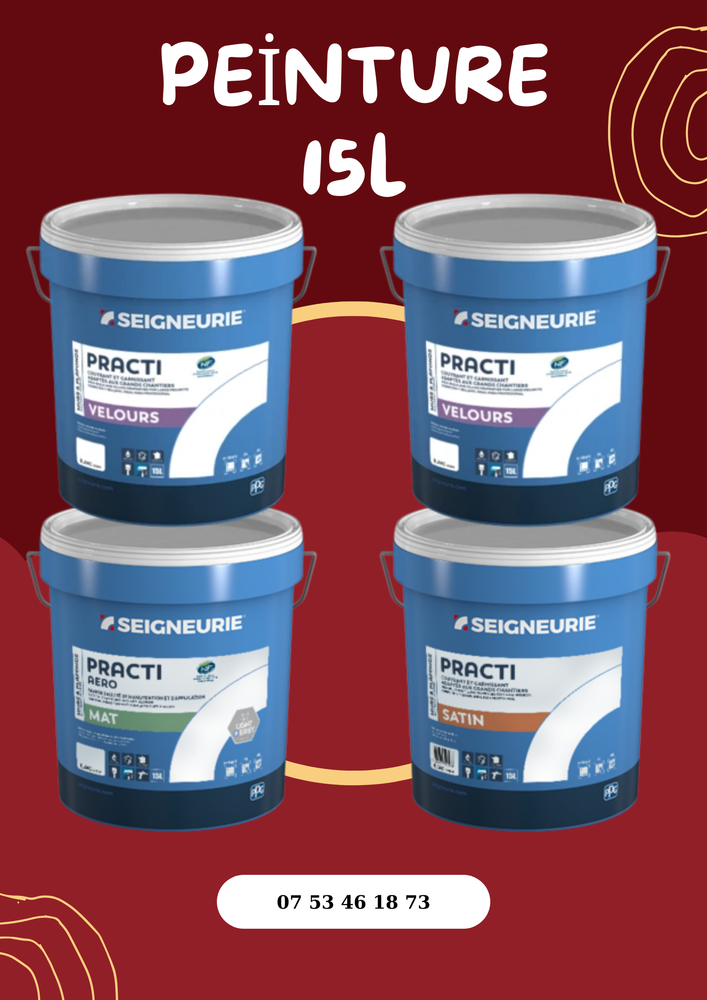 Peinture 15L Seigneurie Mat,Satin,Velours 80 Boissy-Saint-L�ger (94)